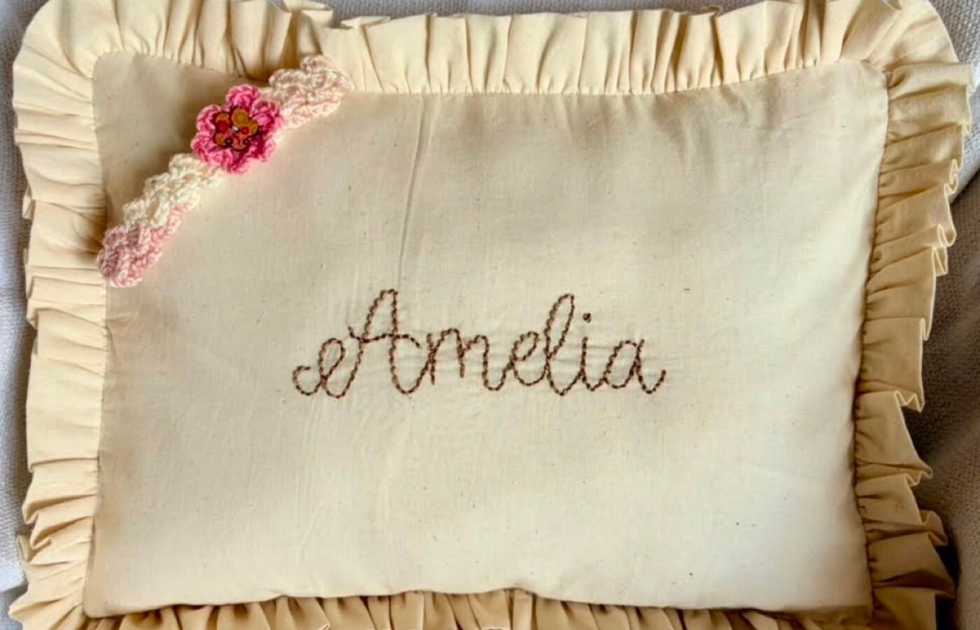 Embroidered Name Cushion