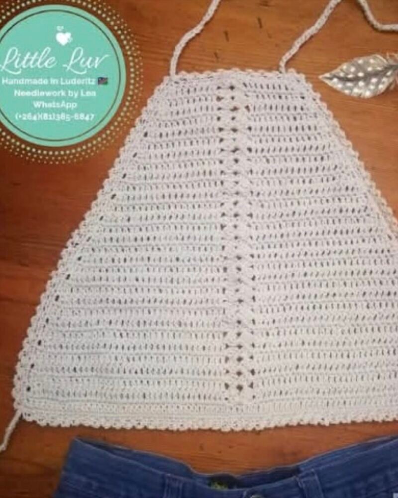 Crochet Halter Top – Cream