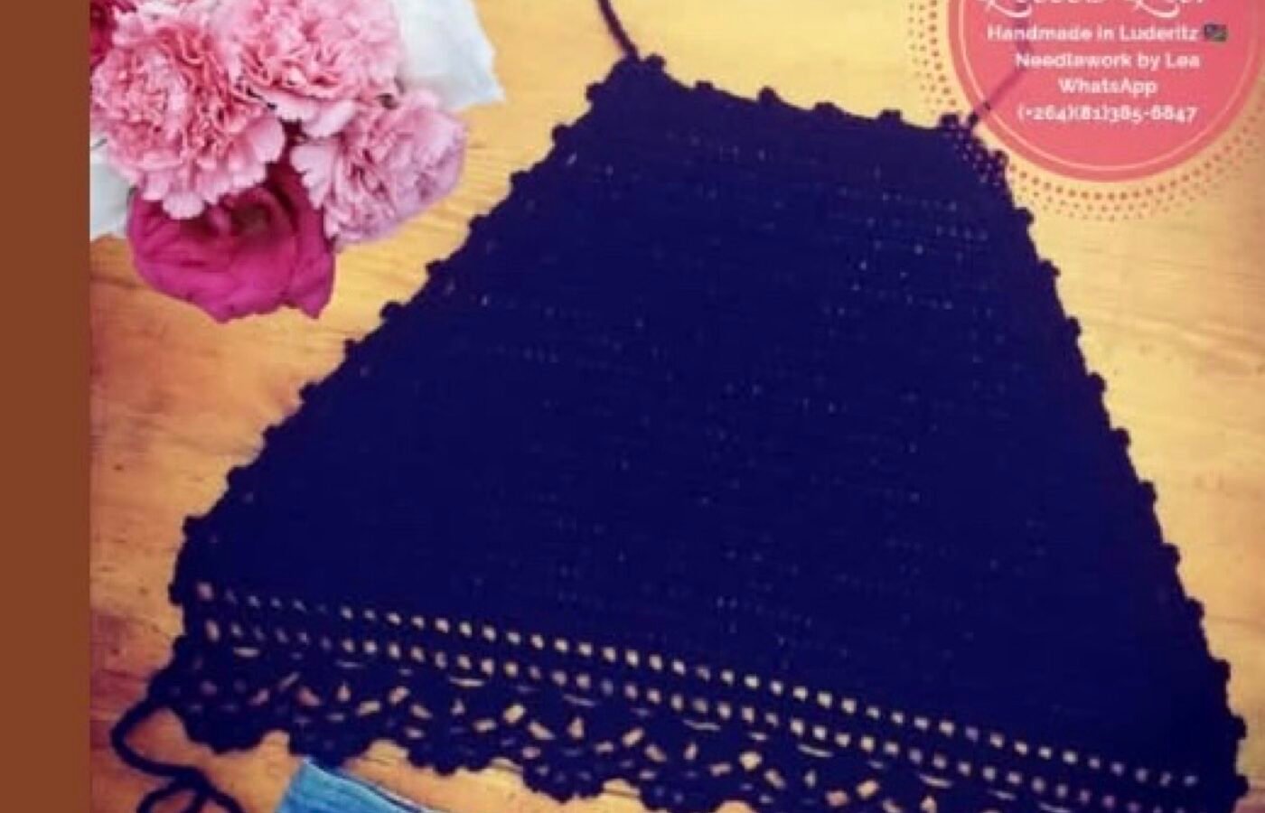 Crochet Halter Top – Navy