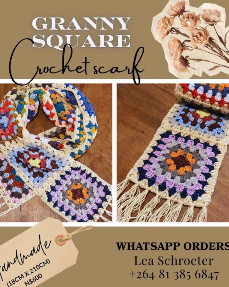 Granny Square Crochet Scarf