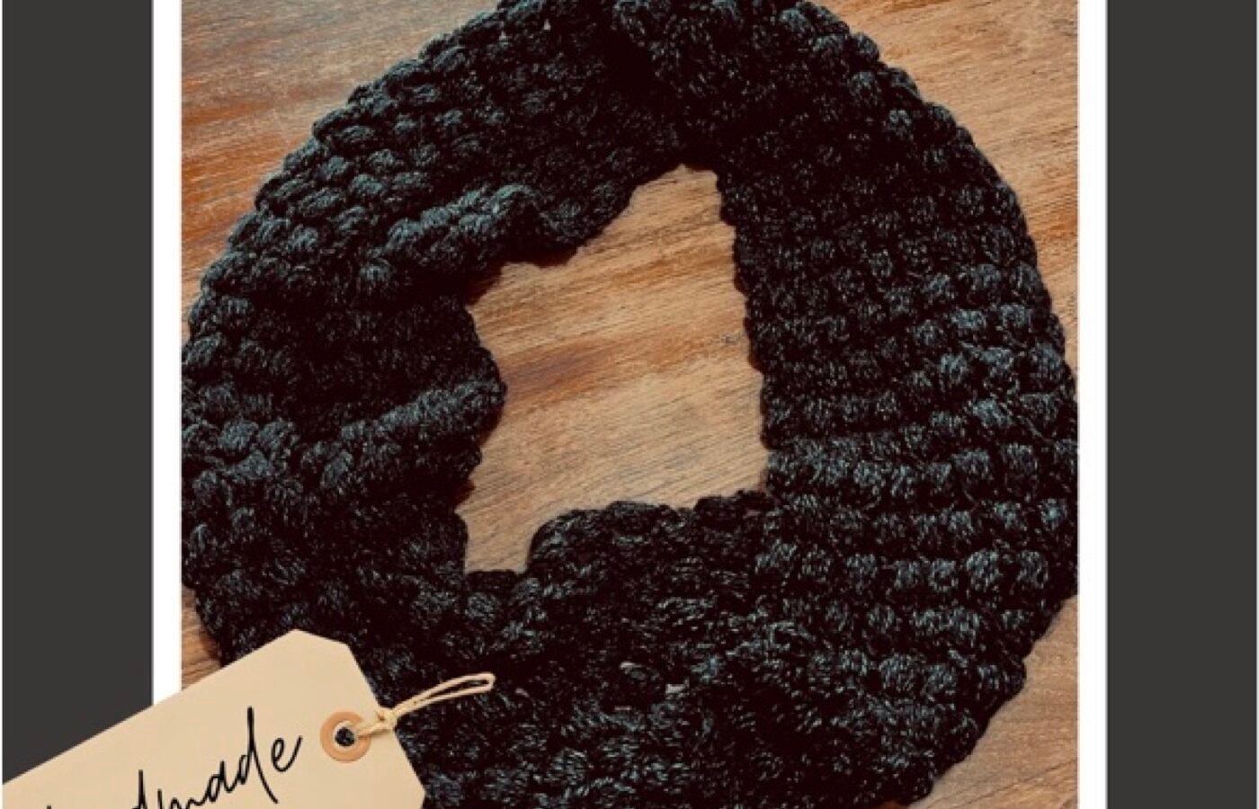 Crochet Infinity Scarf – Black