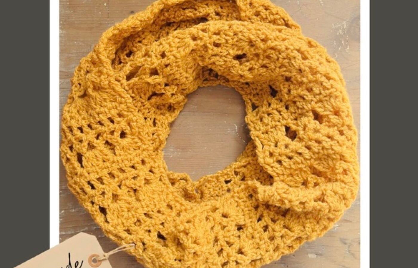 Crochet Infinity Scarf – Mustard