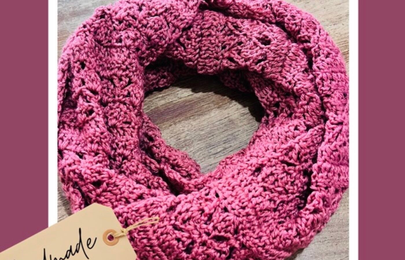 Crochet Infinity Scarf – Rose