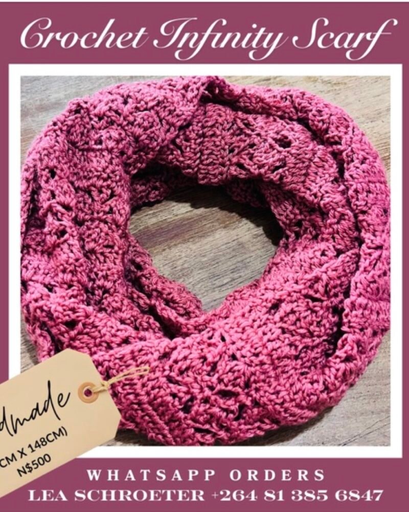 Crochet Infinity Scarf – Rose
